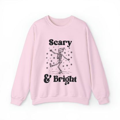 Scary and Bright Pullover Crewneck SweatshirtSweatshirtVTZdesignsSLight PinkchristmasclothingCrew neck