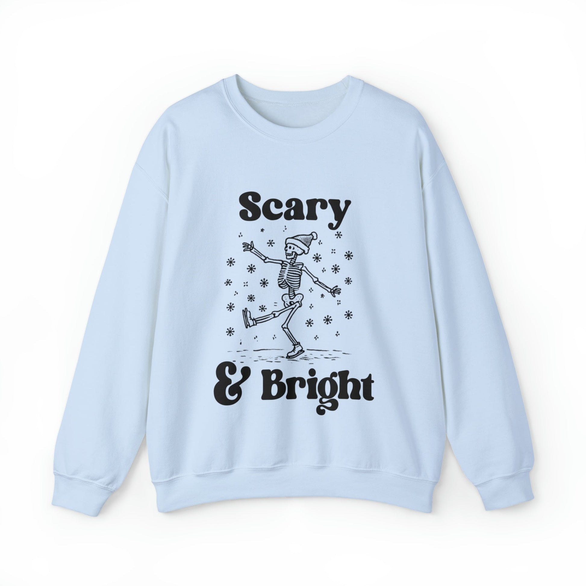 Scary and Bright Pullover Crewneck SweatshirtSweatshirtVTZdesignsSLight BluechristmasclothingCrew neck