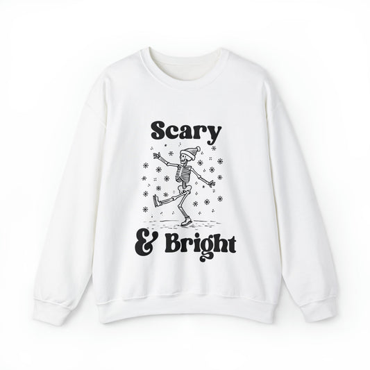 Scary and Bright Pullover Crewneck SweatshirtSweatshirtVTZdesignsSWhitechristmasclothingCrew neck