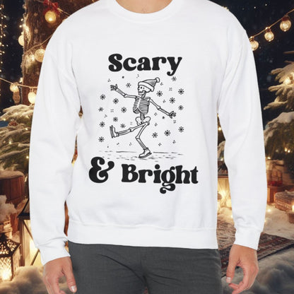 Scary and Bright Pullover Crewneck SweatshirtSweatshirtVTZdesignsSWhitechristmasclothingCrew neck