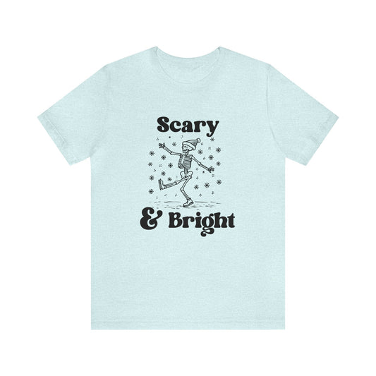 Scary and Bright Short Sleeve Tee ShirtT - ShirtVTZdesignsHeather Prism Ice BlueXSchristmasclothingCotton