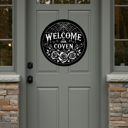 Welcome To Our Coven 12" Wood Sign