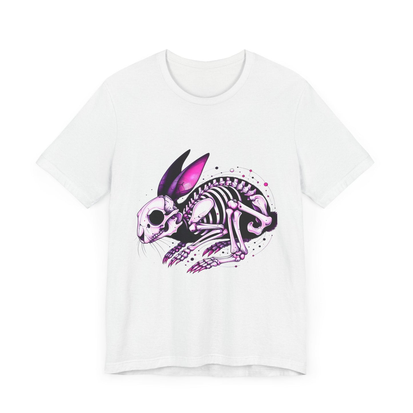 Skeleton Bunny Short Sleeve Tee ShirtT - ShirtVTZdesignsSolid White BlendXSCottonCrew neckDTG