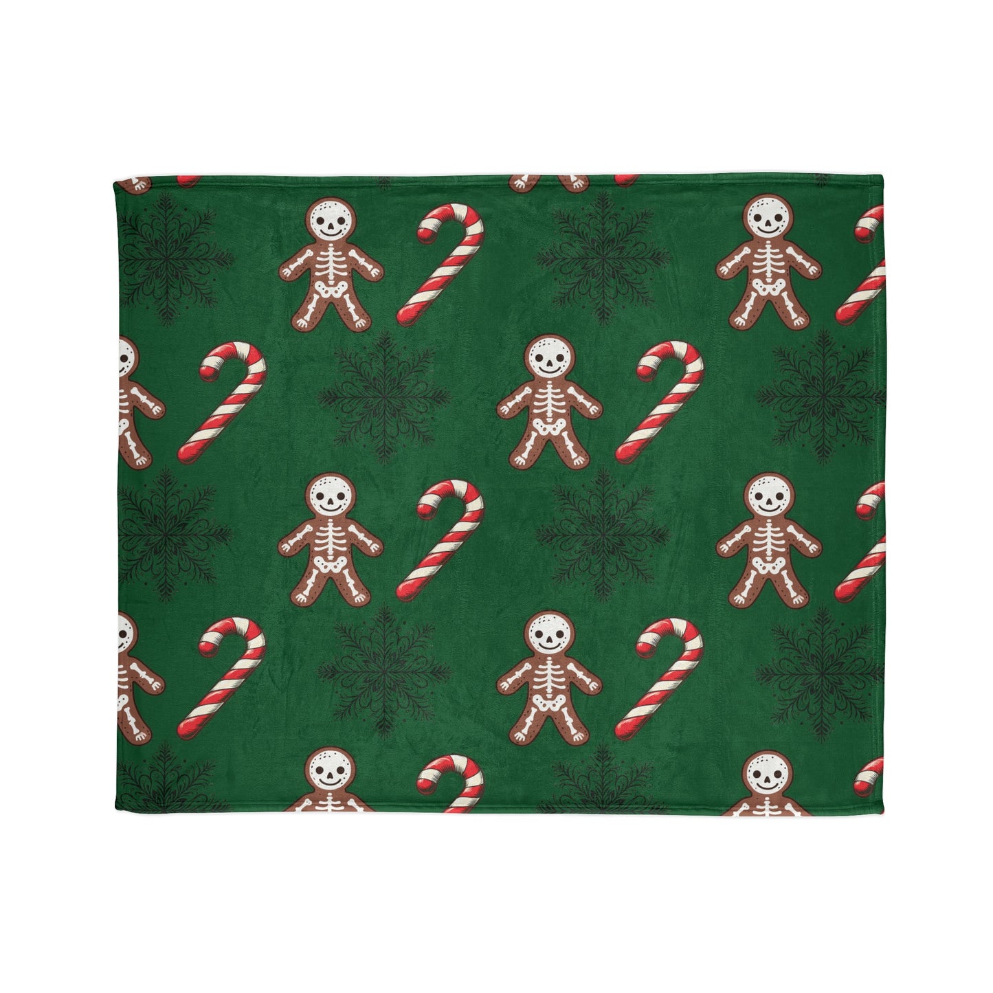 Skeleton Gingerbread and Candy Canes BlanketHome DecorVTZdesigns50" × 60"BedBeddingblanket