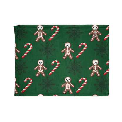 Skeleton Gingerbread and Candy Canes BlanketHome DecorVTZdesigns50" × 60"BedBeddingblanket