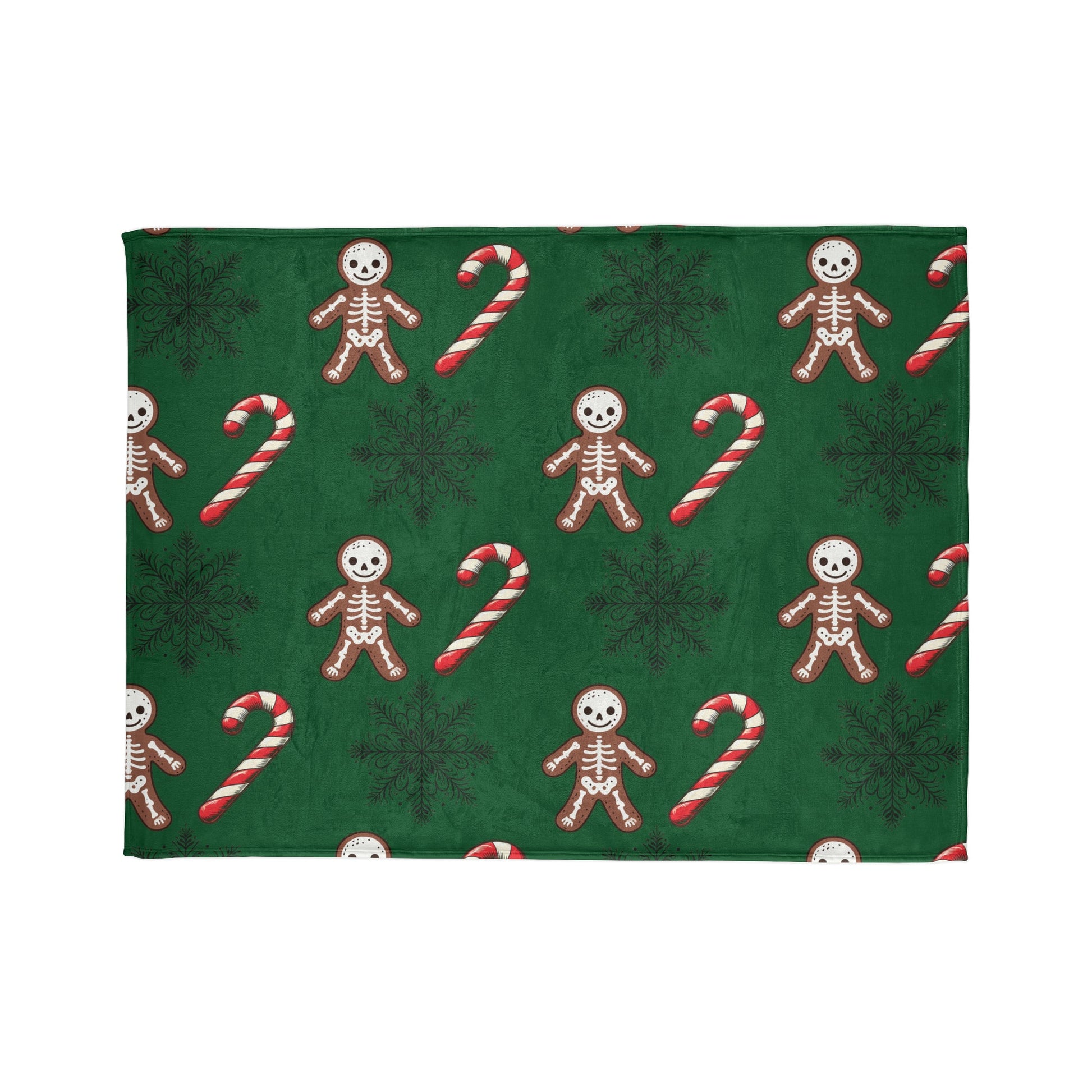 Skeleton Gingerbread and Candy Canes BlanketHome DecorVTZdesigns50" × 60"BedBeddingblanket