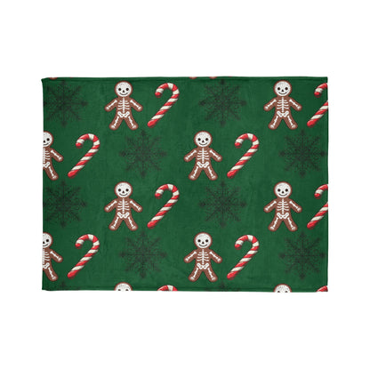 Skeleton Gingerbread and Candy Canes BlanketHome DecorVTZdesigns50" × 60"BedBeddingblanket