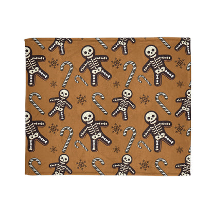 Skeleton Gingerbread Man BlanketHome DecorVTZdesigns50" × 60"BedBeddingblack