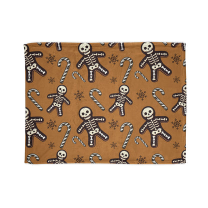 Skeleton Gingerbread Man BlanketHome DecorVTZdesigns50" × 60"BedBeddingblack