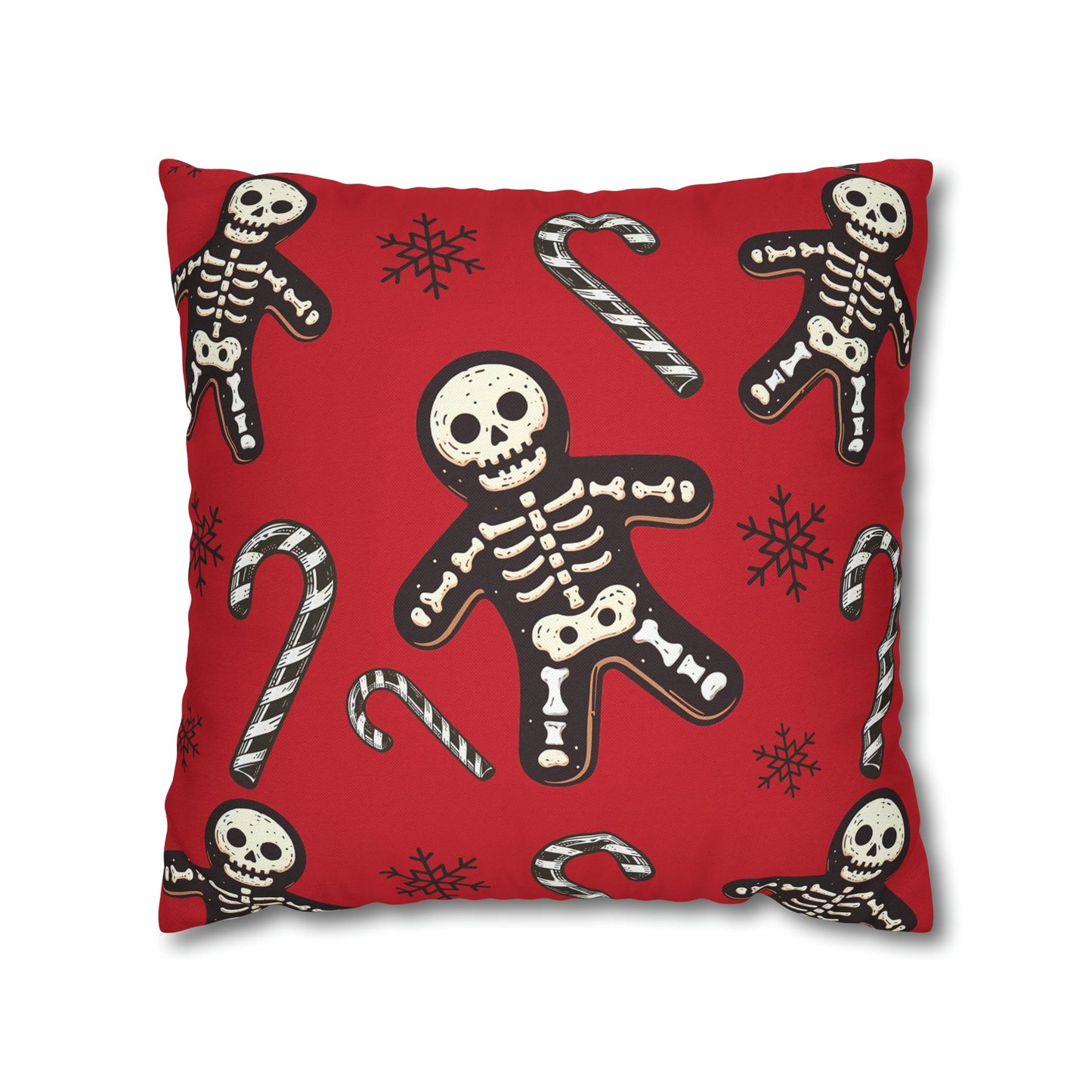 Skeleton Gingerbread Square Pillow CaseHome DecorVTZdesigns18" × 18"All Over PrintAOPBed