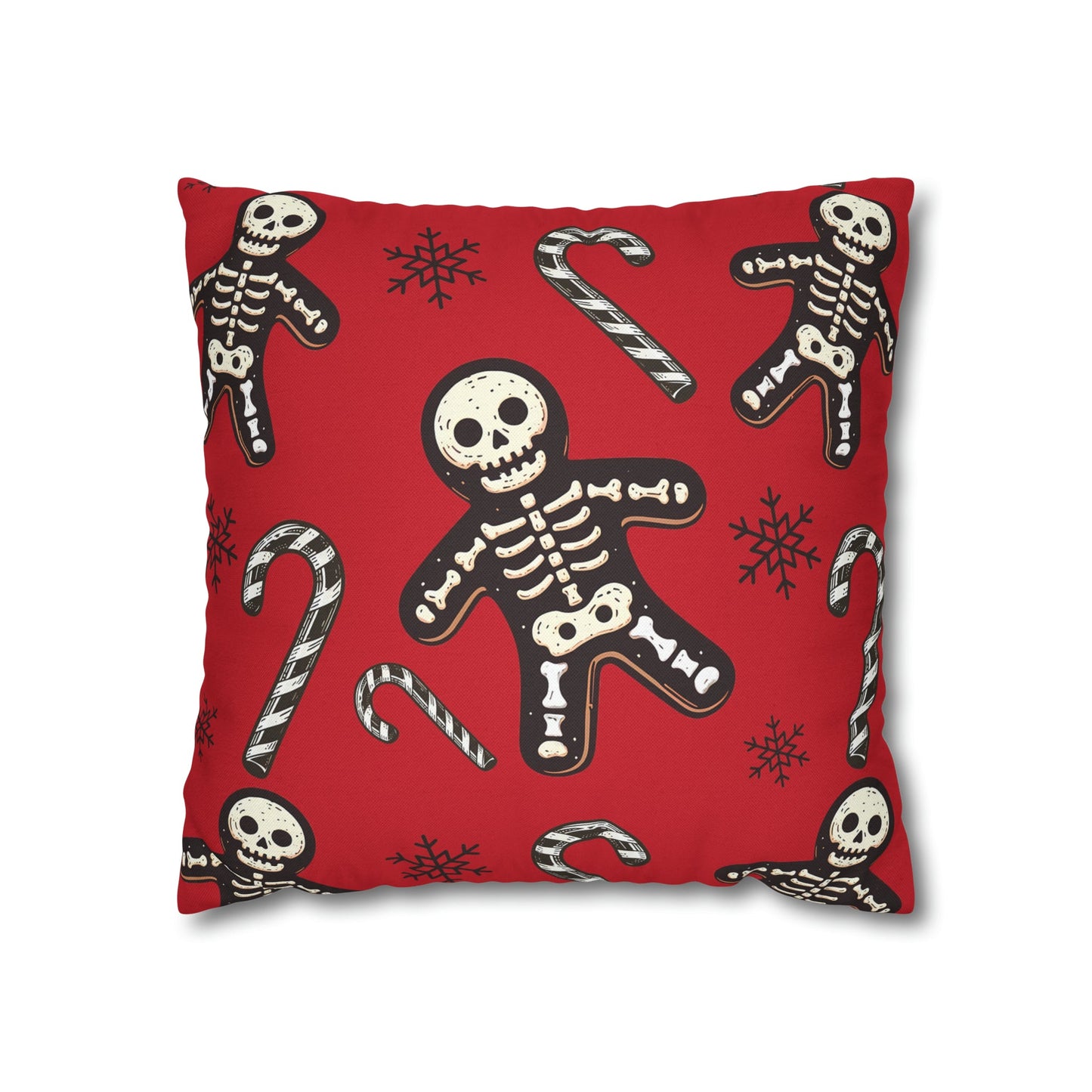 Skeleton Gingerbread Square Pillow CaseHome DecorVTZdesigns16" × 16"All Over PrintAOPBed