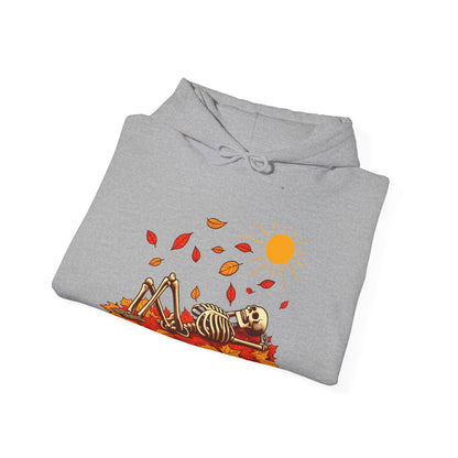 Skeleton In Autumn Leaves HoodieHoodieVTZdesignsWhiteSautumnclothingDTG