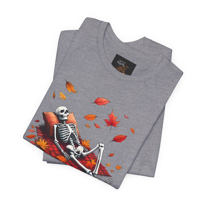 Skeleton In Autumn Tee ShirtT - ShirtVTZdesignsHeather StormXSautumnclothingCotton