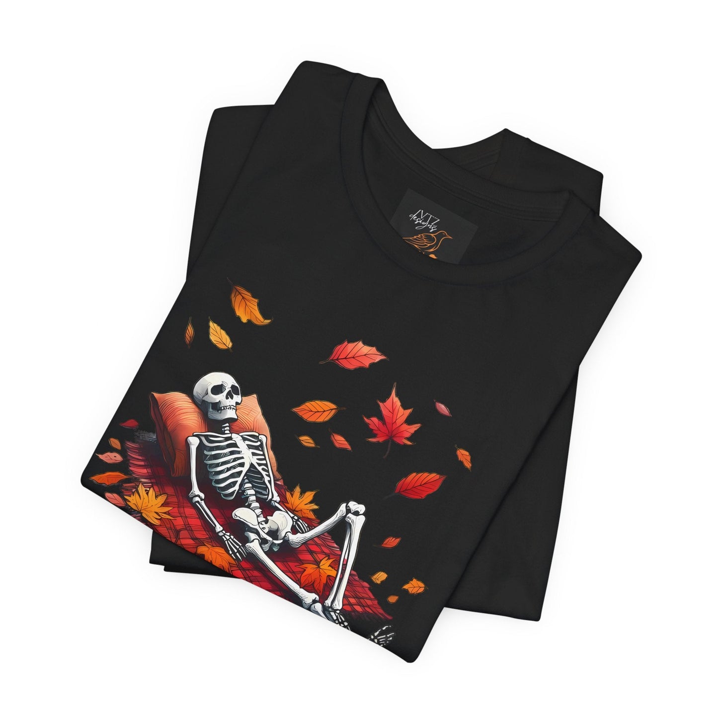 Skeleton In Autumn Tee ShirtT - ShirtVTZdesignsHeather StormXSautumnclothingCotton