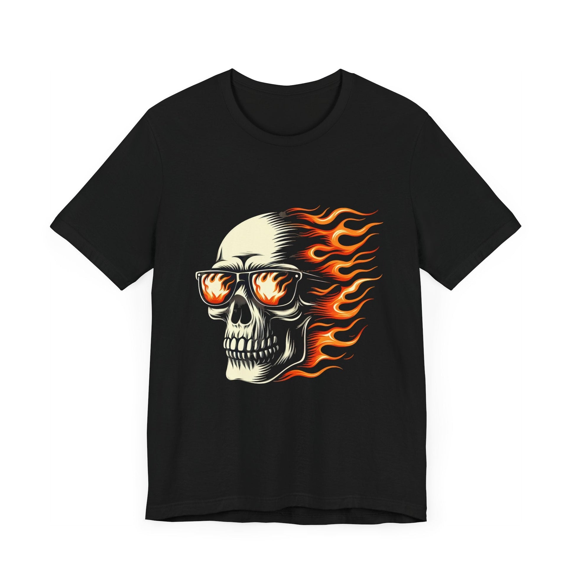 Skeleton in Flames Tee ShirtT - ShirtVTZdesignsBlackXSclothesclothingCotton