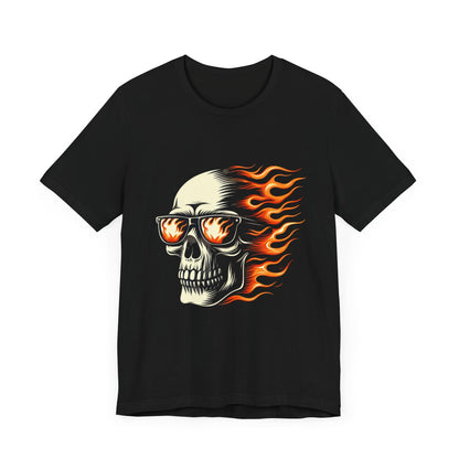 Skeleton in Flames Tee ShirtT - ShirtVTZdesignsBlackXSclothesclothingCotton