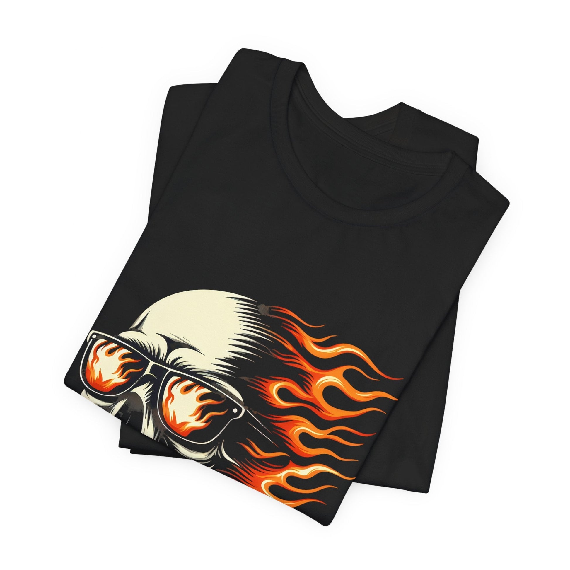 Skeleton in Flames Tee ShirtT - ShirtVTZdesignsBlackXSclothesclothingCotton