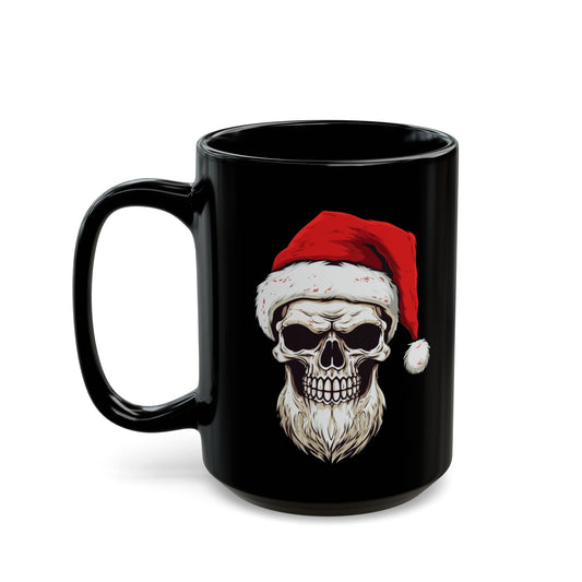 Skeleton In Santa Hat Black MugMugVTZdesigns15ozblack mugCeramicchristmas