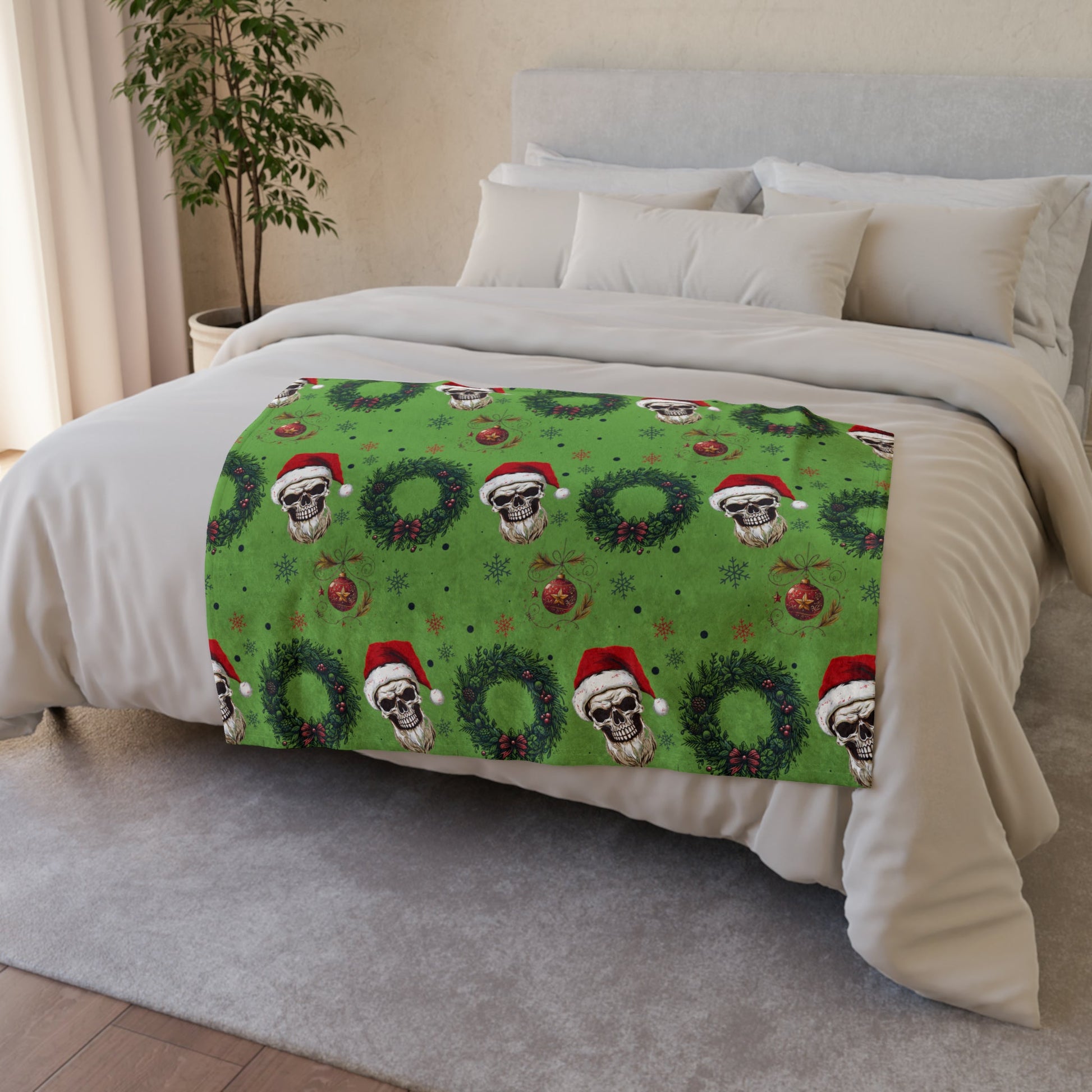 Skeleton Santa BlanketHome DecorVTZdesigns30'' × 40''BedBeddingblanket