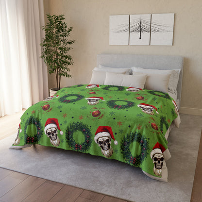 Skeleton Santa BlanketHome DecorVTZdesigns60" × 80"BedBeddingblanket