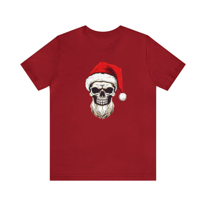 Skeleton Santa Short Sleeve Tee ShirtT - ShirtVTZdesignsCanvas RedXSchristmasclothingCotton