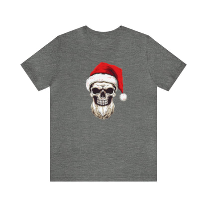 Skeleton Santa Short Sleeve Tee ShirtT - ShirtVTZdesignsDeep HeatherXSchristmasclothingCotton