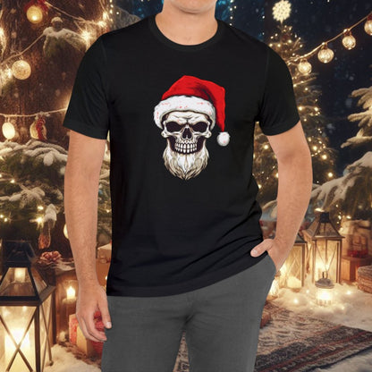 Skeleton Santa Short Sleeve Tee ShirtT - ShirtVTZdesignsBlackXSchristmasclothingCotton