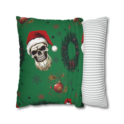 Skeleton Santa Square Pillow CaseHome DecorVTZdesigns18" × 18"All Over PrintAOPBed