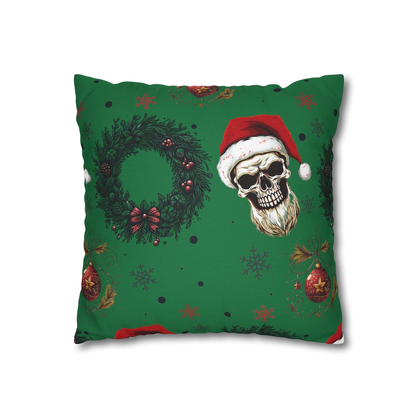 Skeleton Santa Square Pillow CaseHome DecorVTZdesigns18" × 18"All Over PrintAOPBed