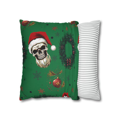 Skeleton Santa Square Pillow CaseHome DecorVTZdesigns18" × 18"All Over PrintAOPBed