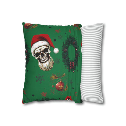 Skeleton Santa Square Pillow CaseHome DecorVTZdesigns18" × 18"All Over PrintAOPBed