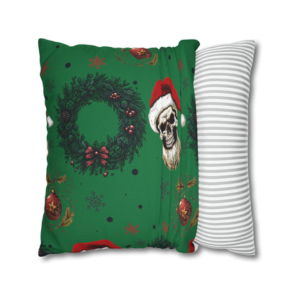 Skeleton Santa Square Pillow CaseHome DecorVTZdesigns18" × 18"All Over PrintAOPBed