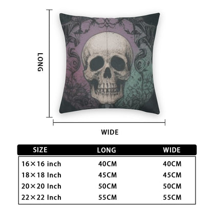 Skull and Pumpkin Throw Pillowcase Set of 2pillowcaseVTZdesignsWhite16x16Inchdouble sidedgothichalloween