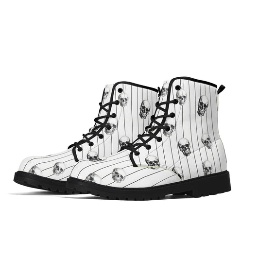 Skulls and Stripes Leather BootsShoesVTZdesignsUS5 (EU35)bootscombatcombat boots