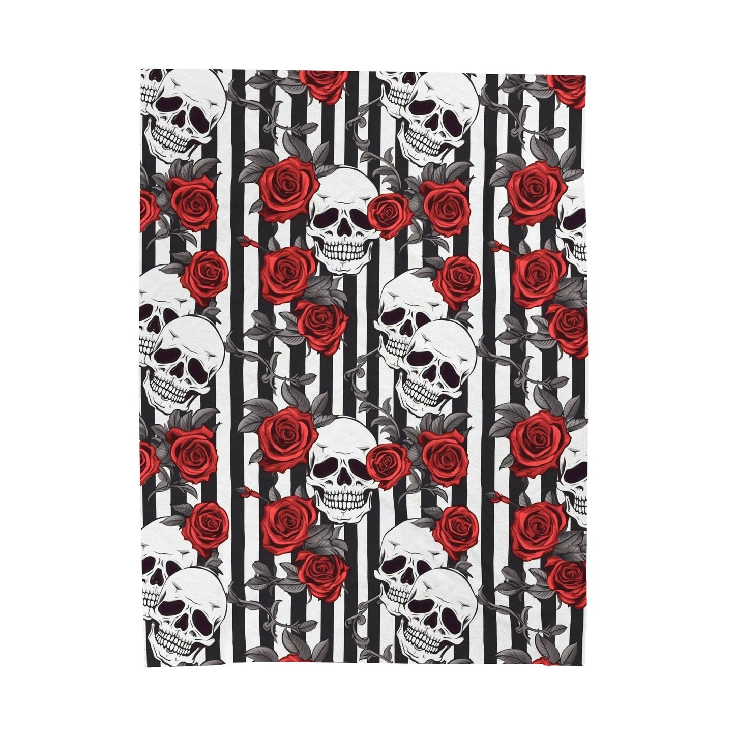 Skulls Red Roses and Stripes Throw BlanketAll Over PrintsVTZdesigns30" × 40"All Over PrintAOPBed