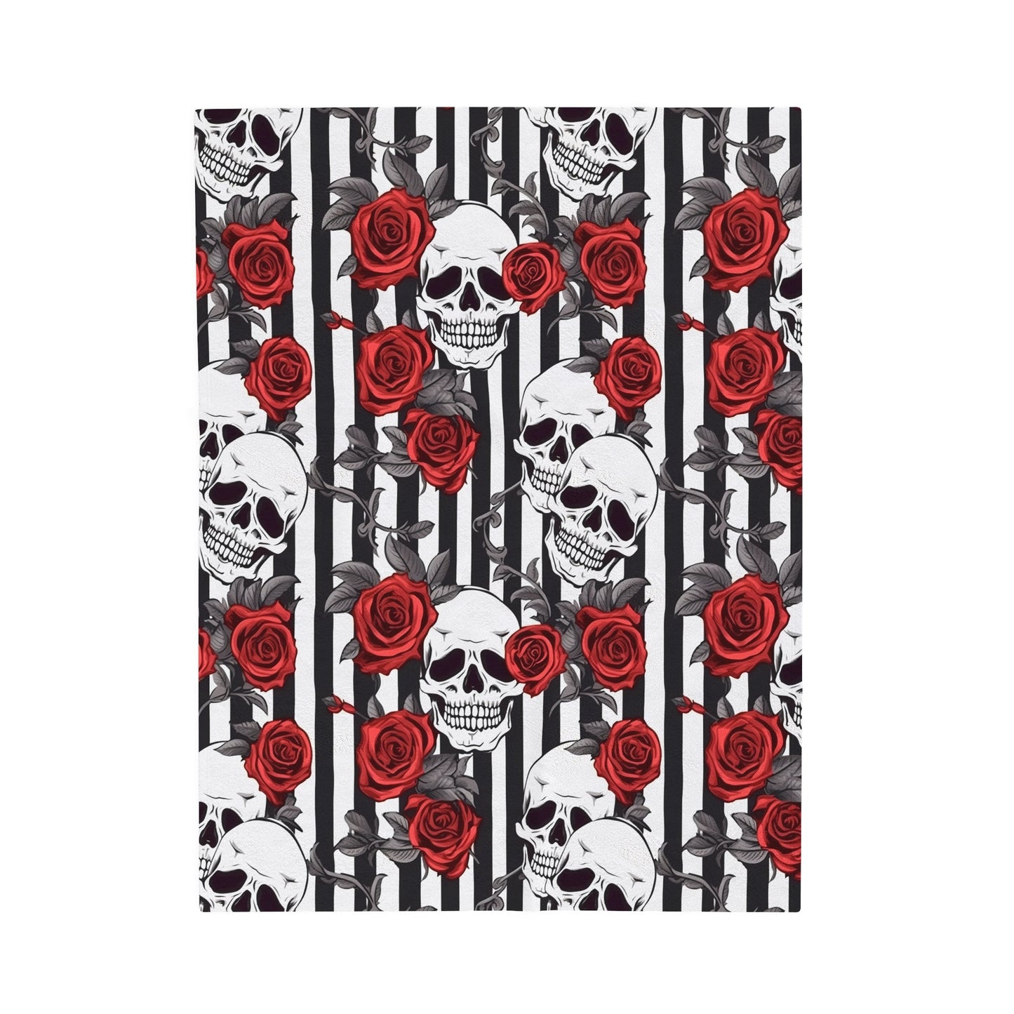 Skulls Red Roses and Stripes Throw BlanketAll Over PrintsVTZdesigns30" × 40"All Over PrintAOPBed