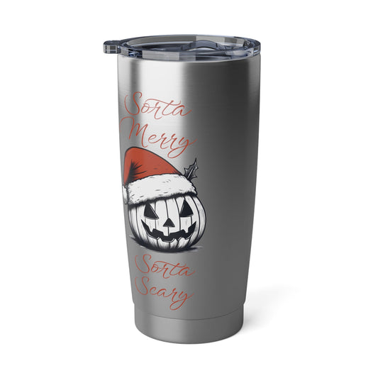 Sorta Merry Sorta Scary 20oz TumblerMugVTZdesigns20ozSilver20 ozBottles & Tumblerschristmas