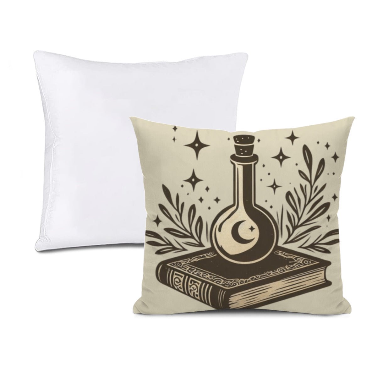 Spell Book And Potion Bottle Throw Pillowthrow pillowVTZdesignsWhite16x16Inchgothgothicgothic witch