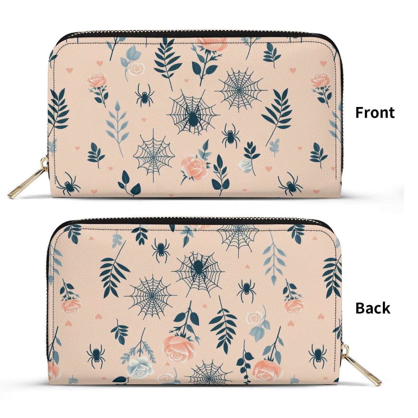 Spiderwebs and Roses Leather WalletVTZdesignsWhiteaccessoriesblushgirly