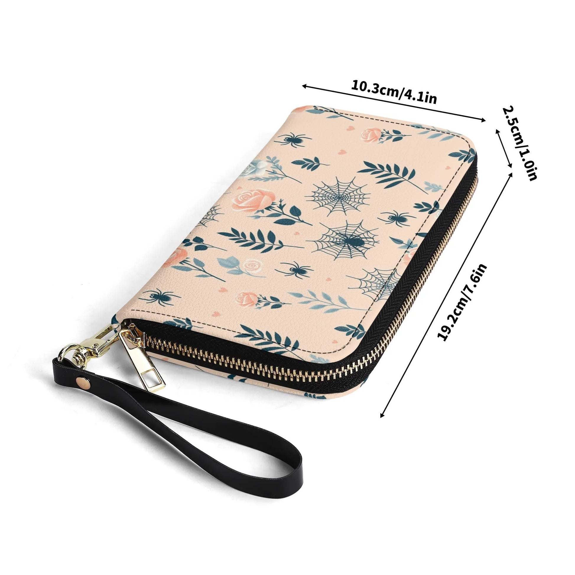 Spiderwebs and Roses Leather WalletVTZdesignsBlackaccessoriesblushgirly