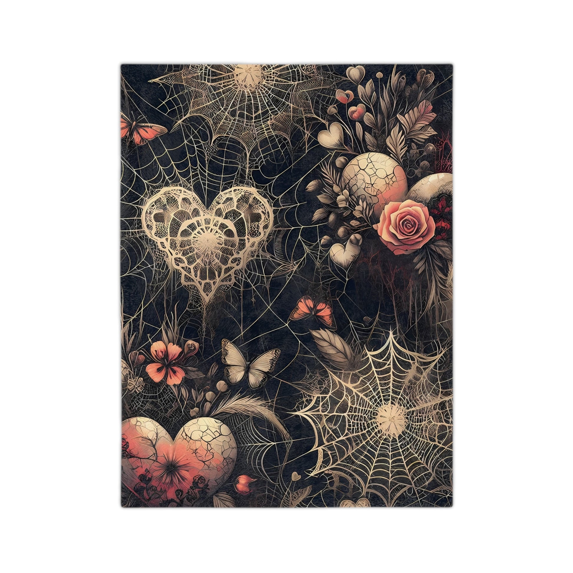 Spiderwebs Hearts and Roses Throw BlanketHome DecorVTZdesigns40" × 30"BedBeddingBlankets