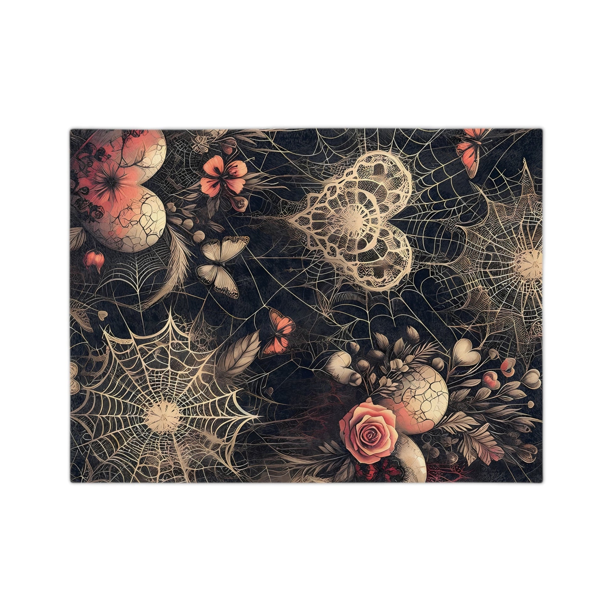 Spiderwebs Hearts and Roses Throw BlanketHome DecorVTZdesigns60" × 50"BedBeddingBlankets