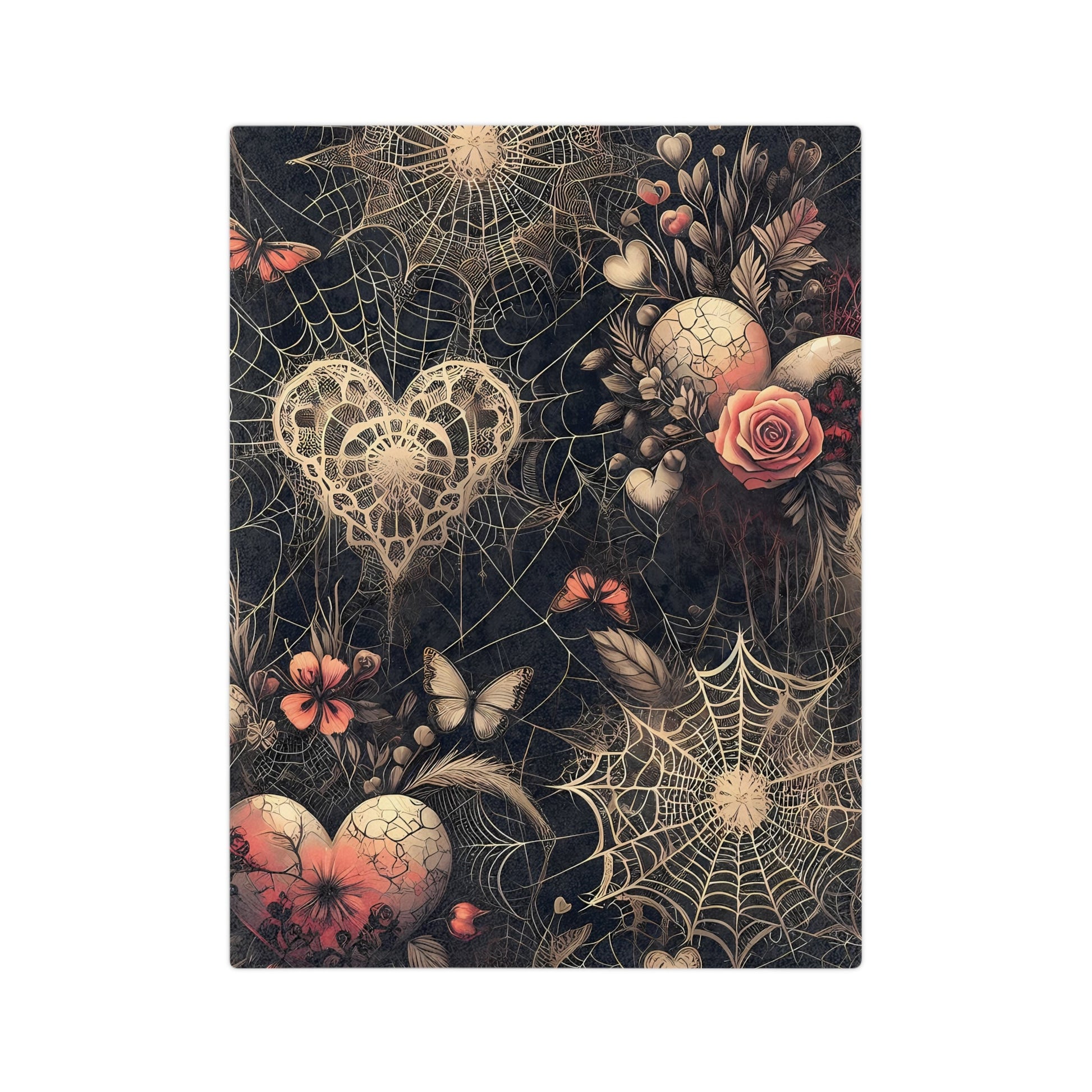 Spiderwebs Hearts and Roses Throw BlanketHome DecorVTZdesigns80" × 60"BedBeddingBlankets