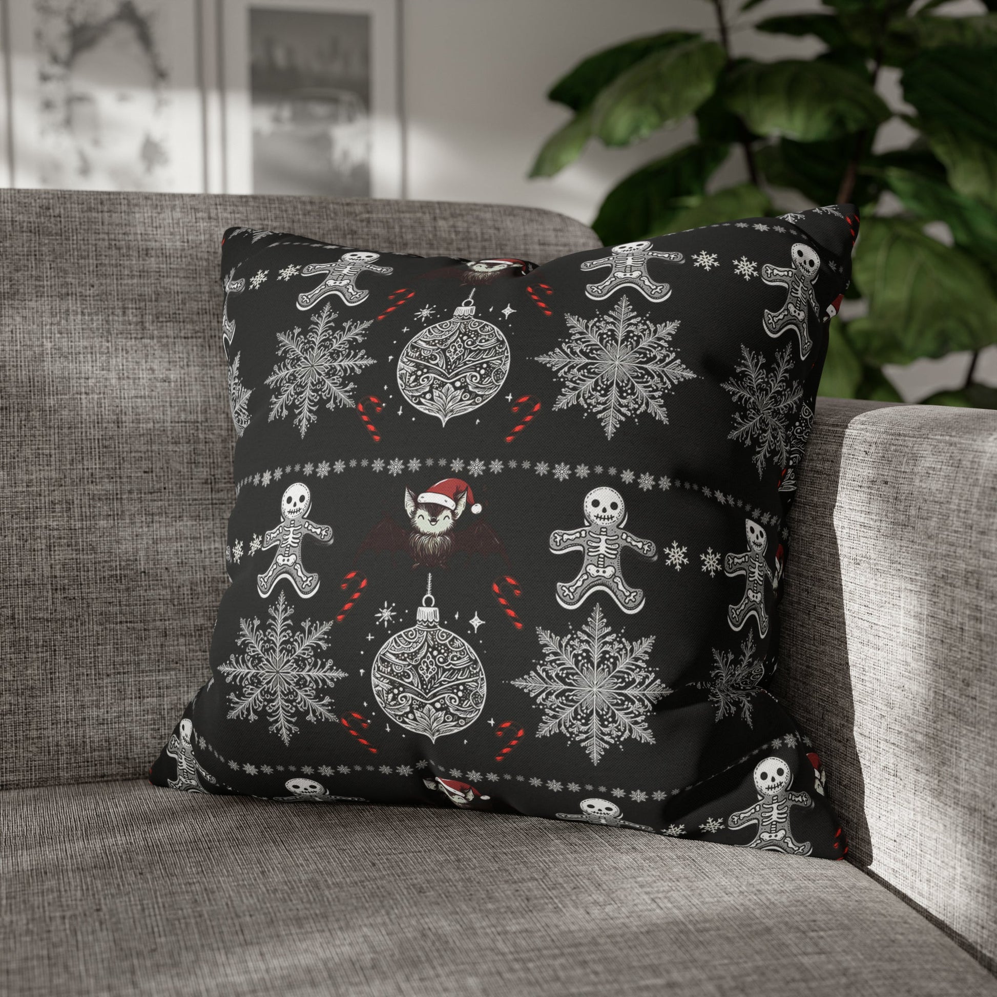 Spooky Christmas Square Pillow CaseHome DecorVTZdesigns20" × 20"All Over PrintAOPbats