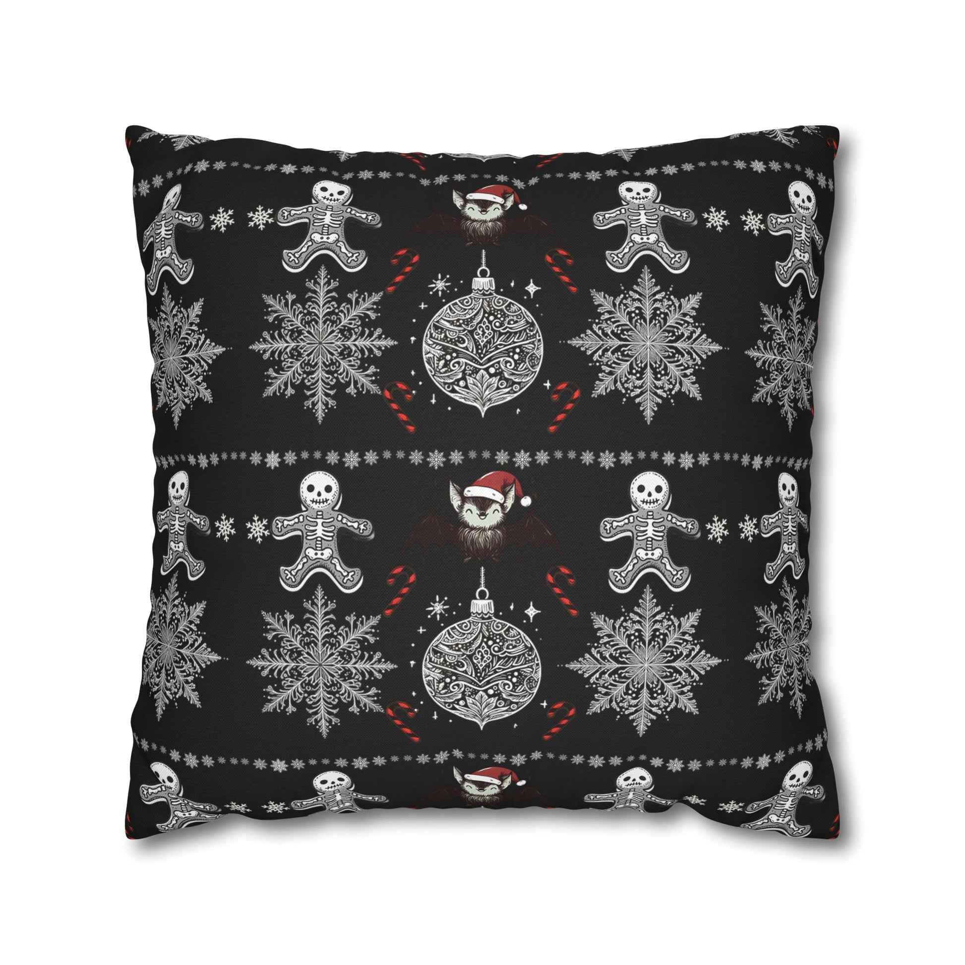 Spooky Christmas Square Pillow CaseHome DecorVTZdesigns20" × 20"All Over PrintAOPbats