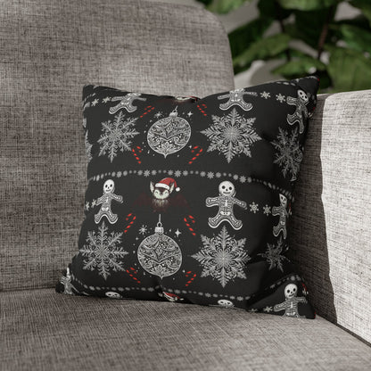 Spooky Christmas Square Pillow CaseHome DecorVTZdesigns14" × 14"All Over PrintAOPbats