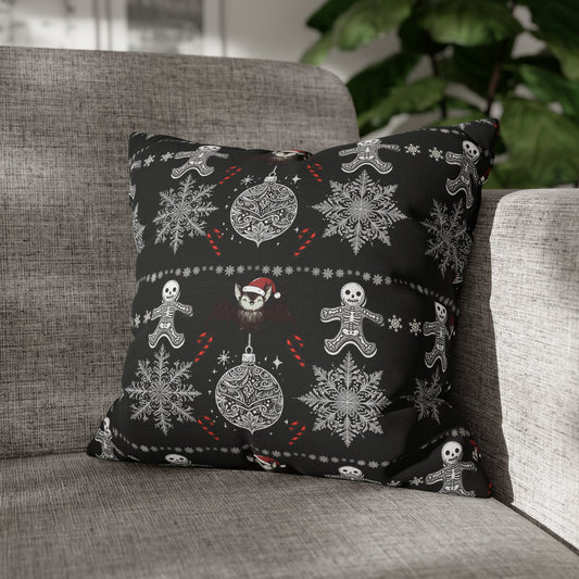 Spooky Christmas Square Pillow CaseHome DecorVTZdesigns16" × 16"All Over PrintAOPbats