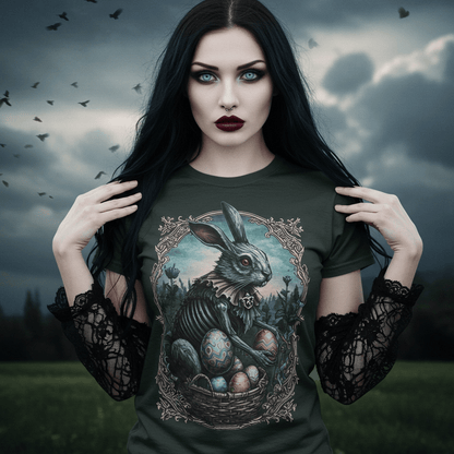 Spooky Easter Bunny Tee ShirtT-ShirtVTZdesignsBlackXSclothingCottonCrew neck