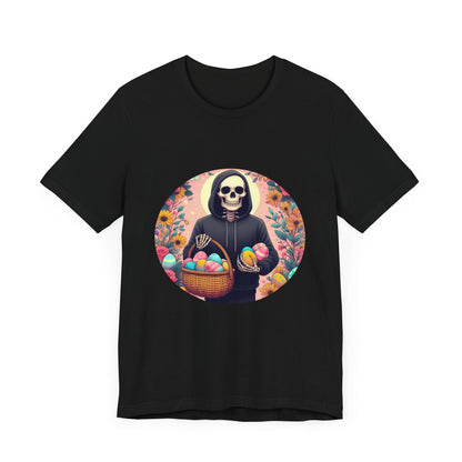 Spooky Easter Skeleton Short Sleeve Tee ShirtT - ShirtVTZdesignsBlackXSCottonCrew neckDTG