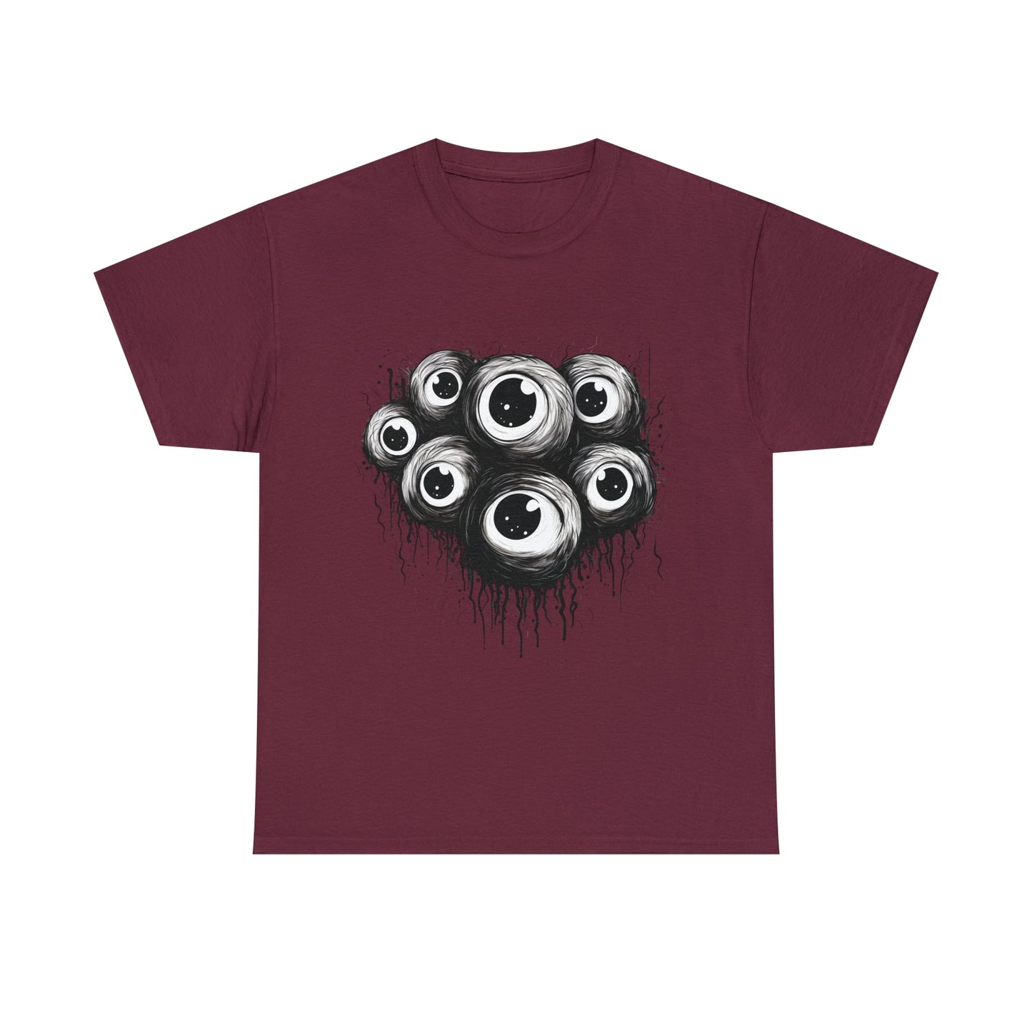 Spooky Eyeballs Tee ShirtT - ShirtVTZdesignsMaroonS2 day deliveryCrew neckDTG